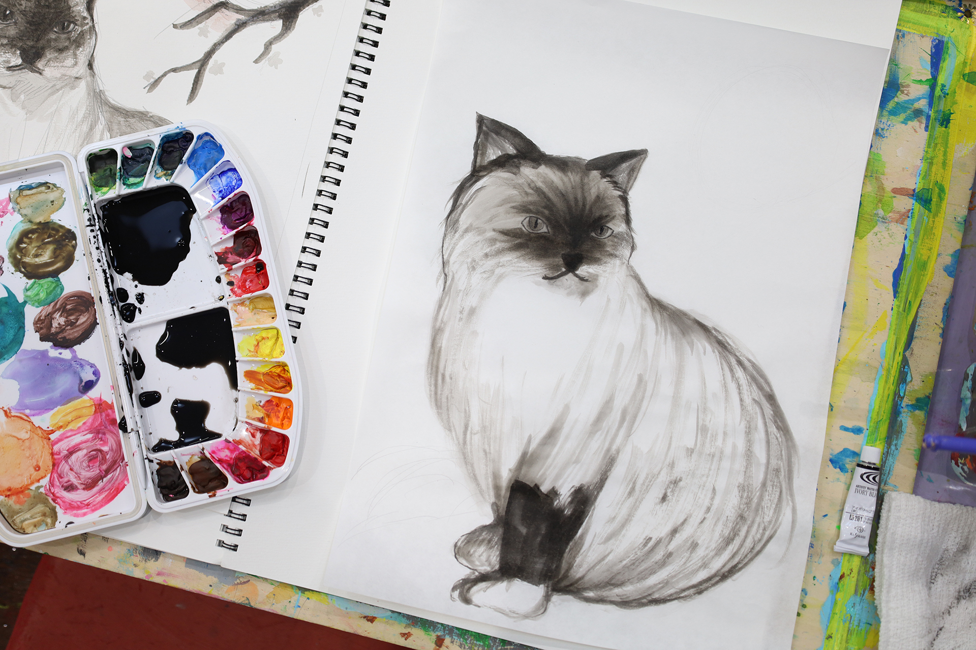 水墨画に挑戦中〜　絵画クラスさん イメージ画像 